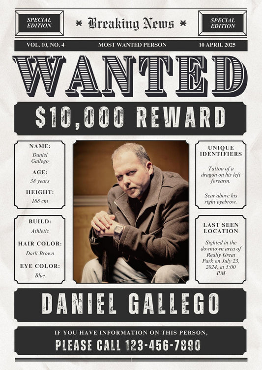 Personalised Vintage Newspaper Front Page Poster - Custom Headline Gift for Birthdays, Weddings, Anniversaries, and Special Occasions!