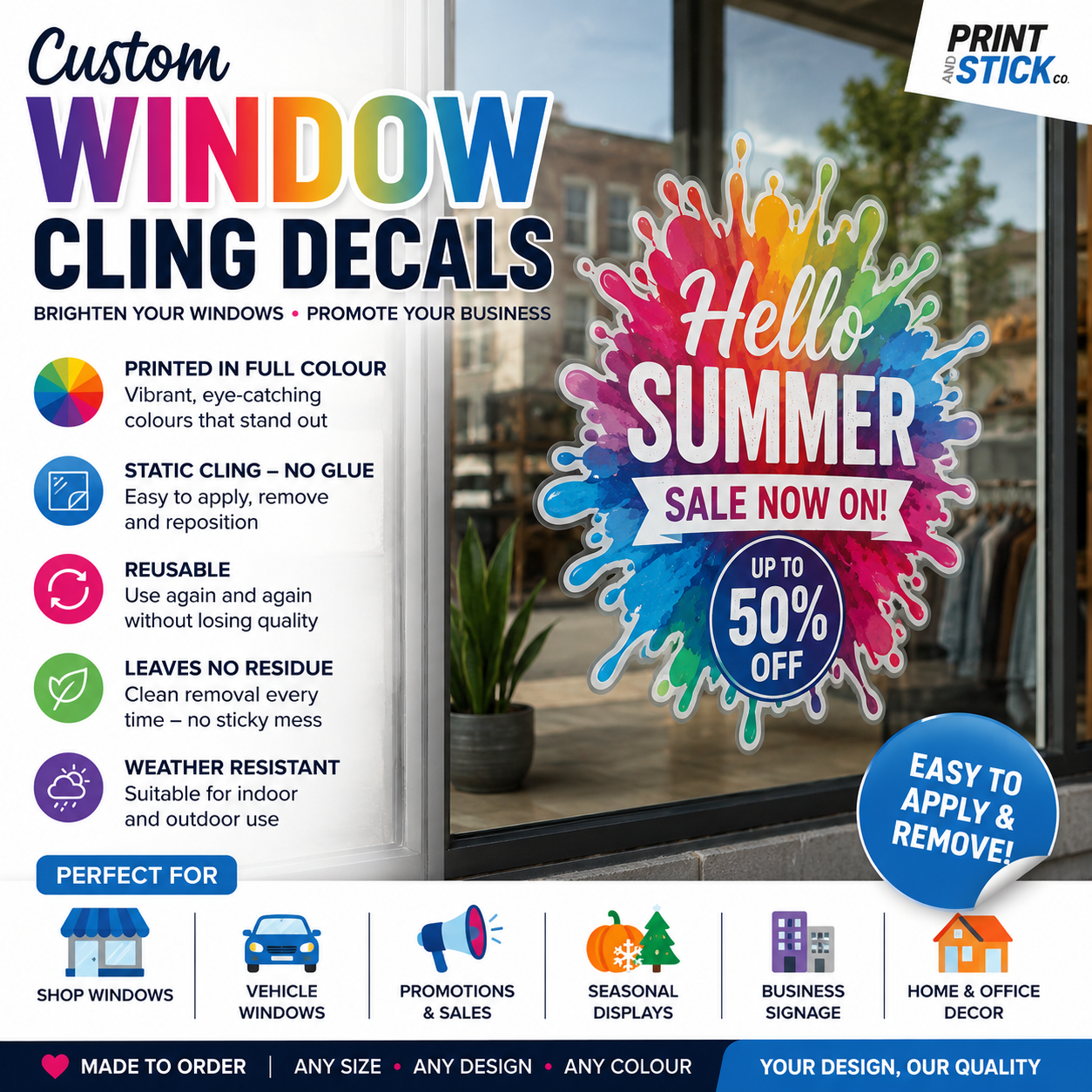 Shop Opening Hours Window Cling