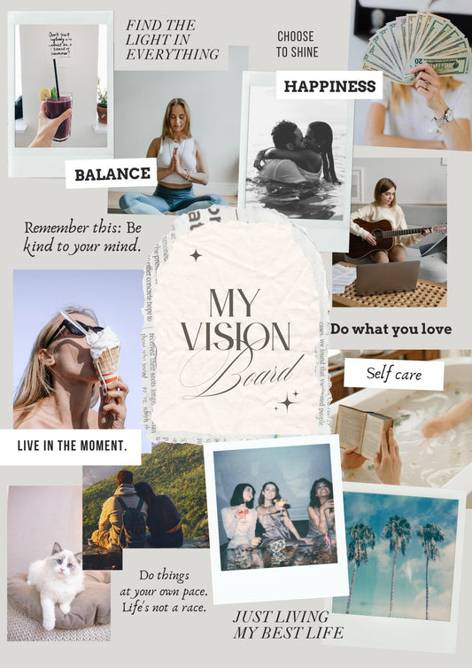 Custom Vision Board Print: Personalised Goal Setting, Manifestation Art