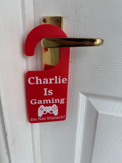 Personalised Gamer Door Hanger: Do Not Disturb Gaming Sign