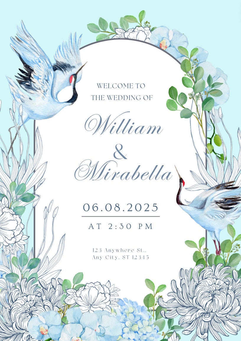 Personalised Wedding seating plan fully customisable A3,A2,A1,A0