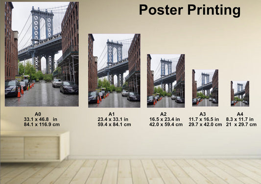 Poster Printing A0 A1 A2 A3 A4 | Print your own Artwork Custom Printing Service
