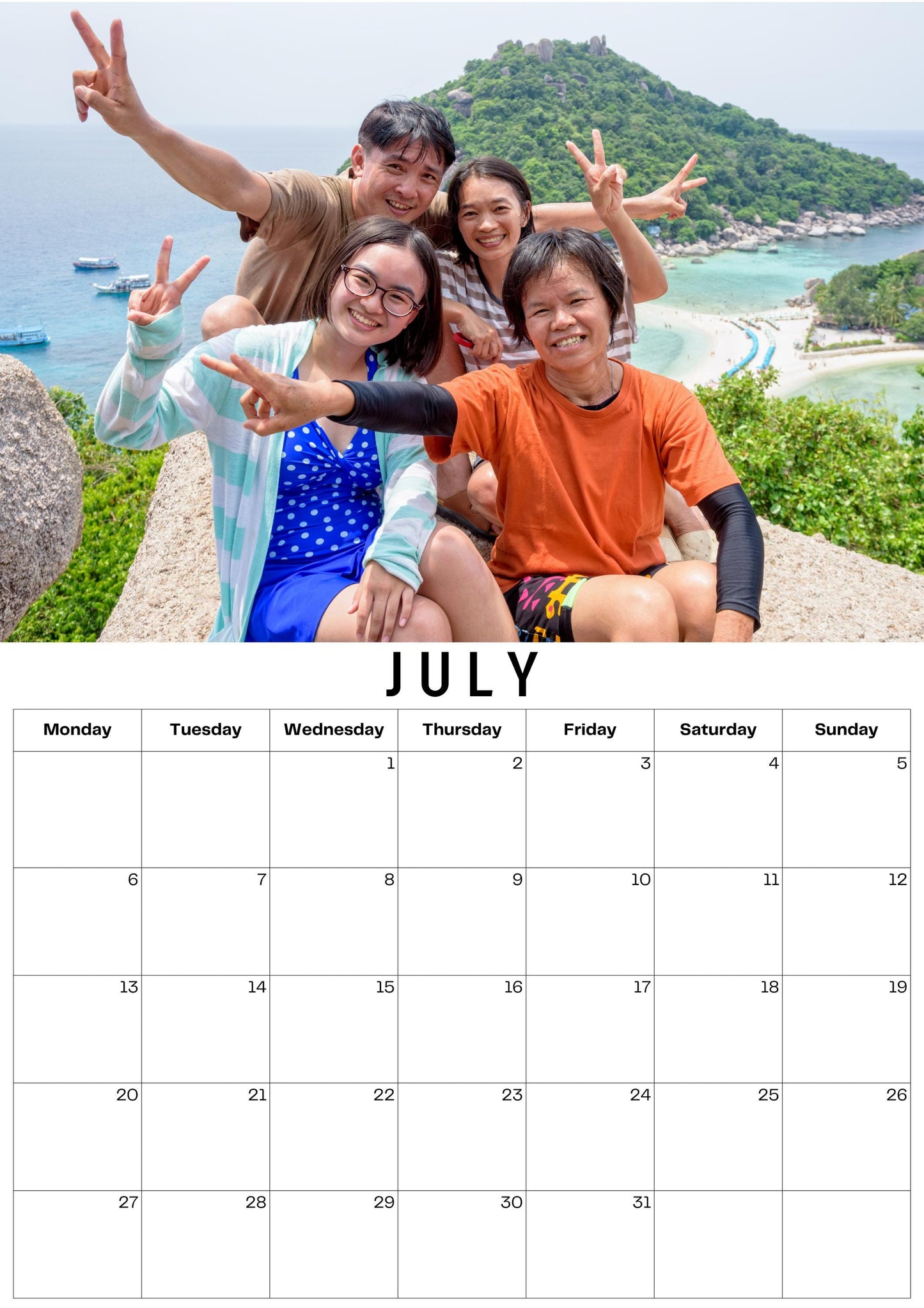 Custom Photo Calendar: Personalised Keepsake Gift