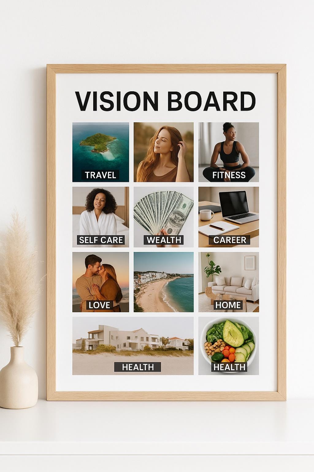 Custom Vision Board Print: Personalised Goal Setting, Manifestation Art