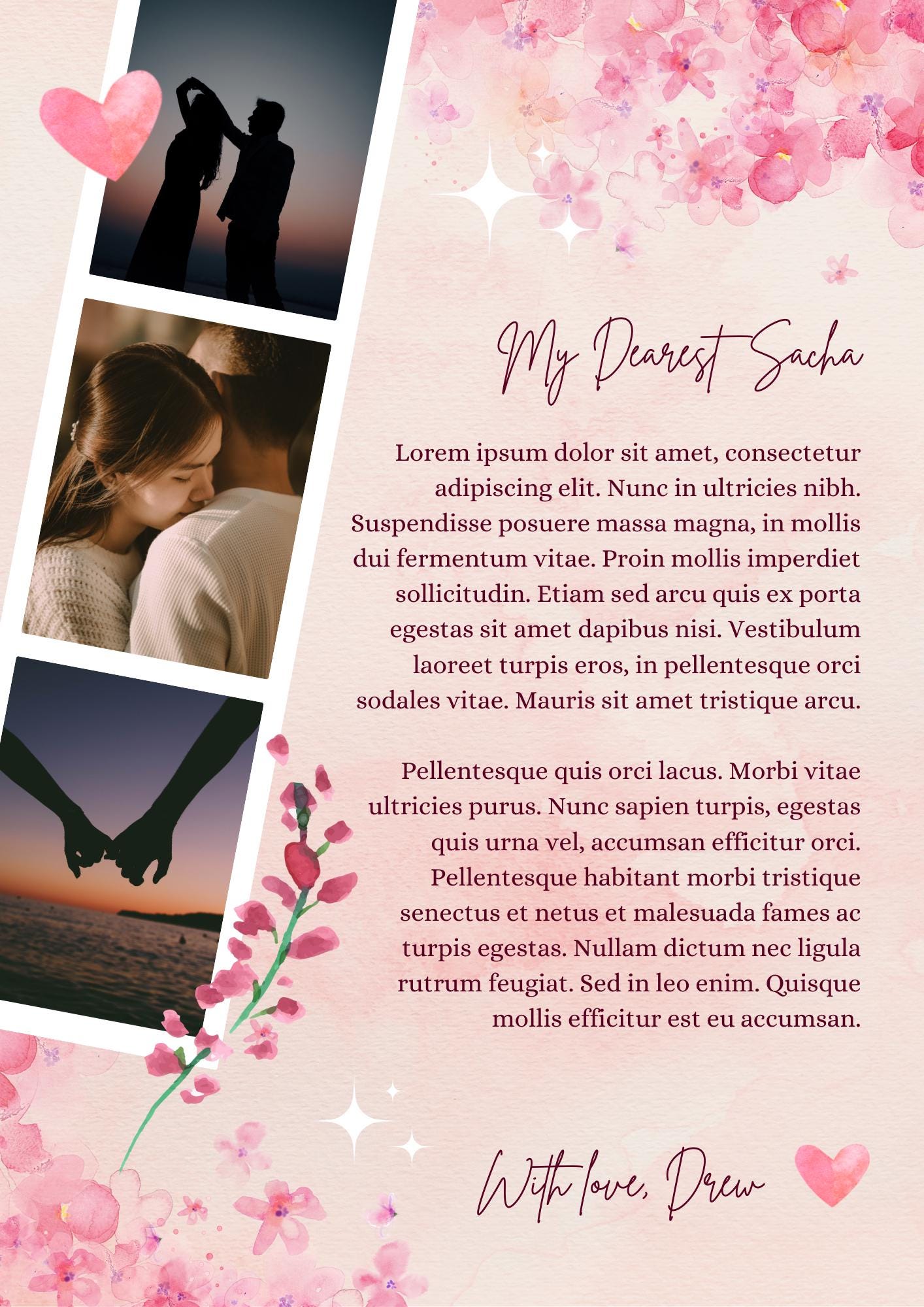 Personalised anniversary Poster: Custom Love Gift Valentines