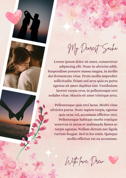 Personalised anniversary Poster: Custom Love Gift Valentines