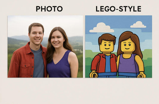Custom LEGO®-Inspired Portrait – Turn Your Photo into Fun, Colorful Brick Art