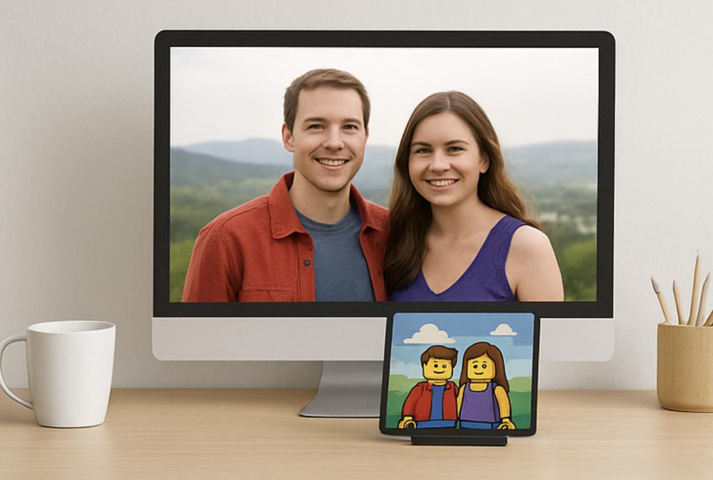 Custom LEGO®-Inspired Portrait – Turn Your Photo into Fun, Colorful Brick Art