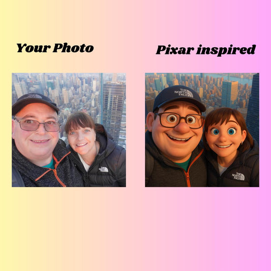 Custom Pixar®-Inspired Portrait – Turn Your Photo into Fun, Colourful Cartoon