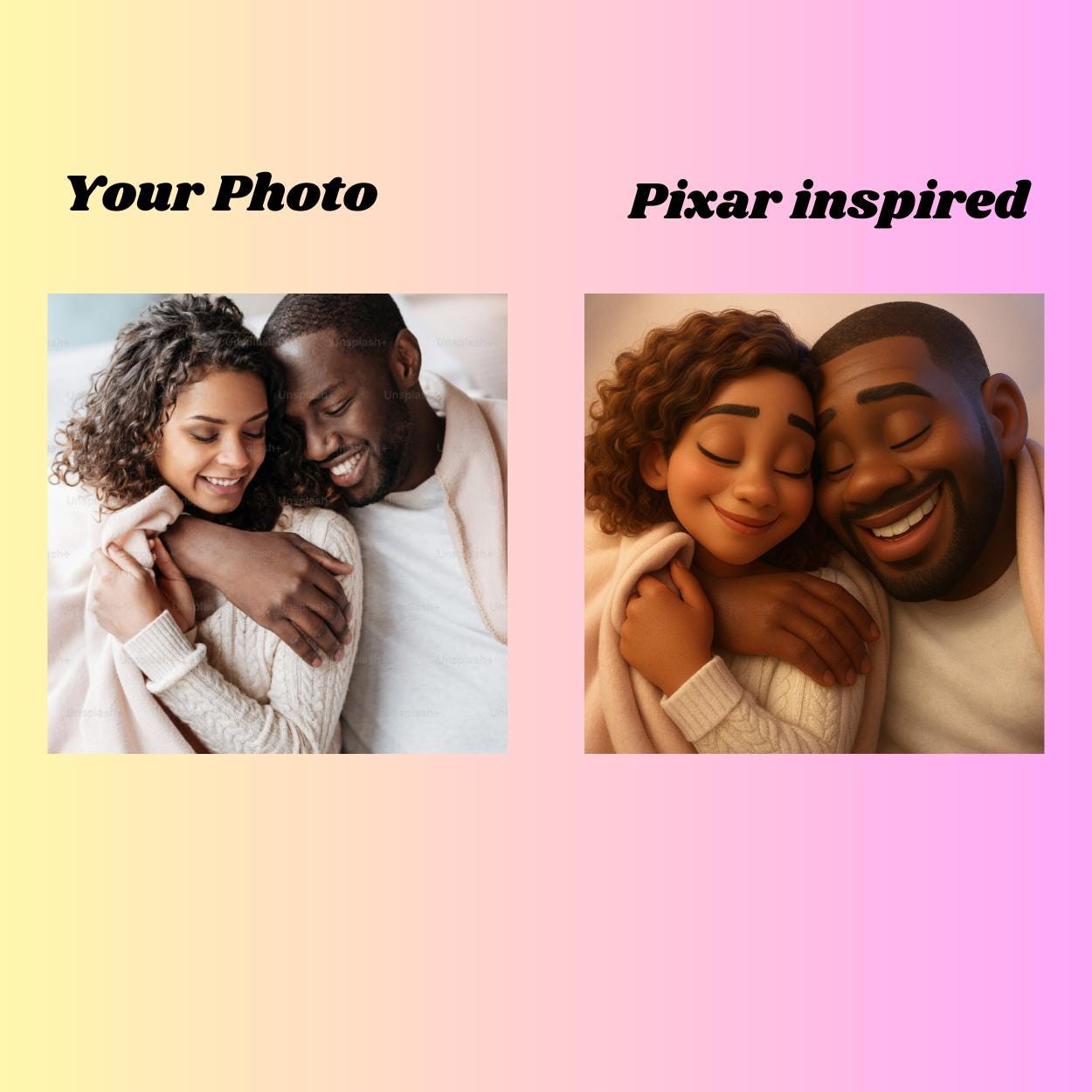Custom Pixar®-Inspired Portrait – Turn Your Photo into Fun, Colourful Cartoon