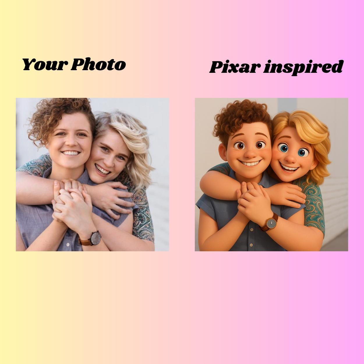 Custom Pixar®-Inspired Portrait – Turn Your Photo into Fun, Colourful Cartoon
