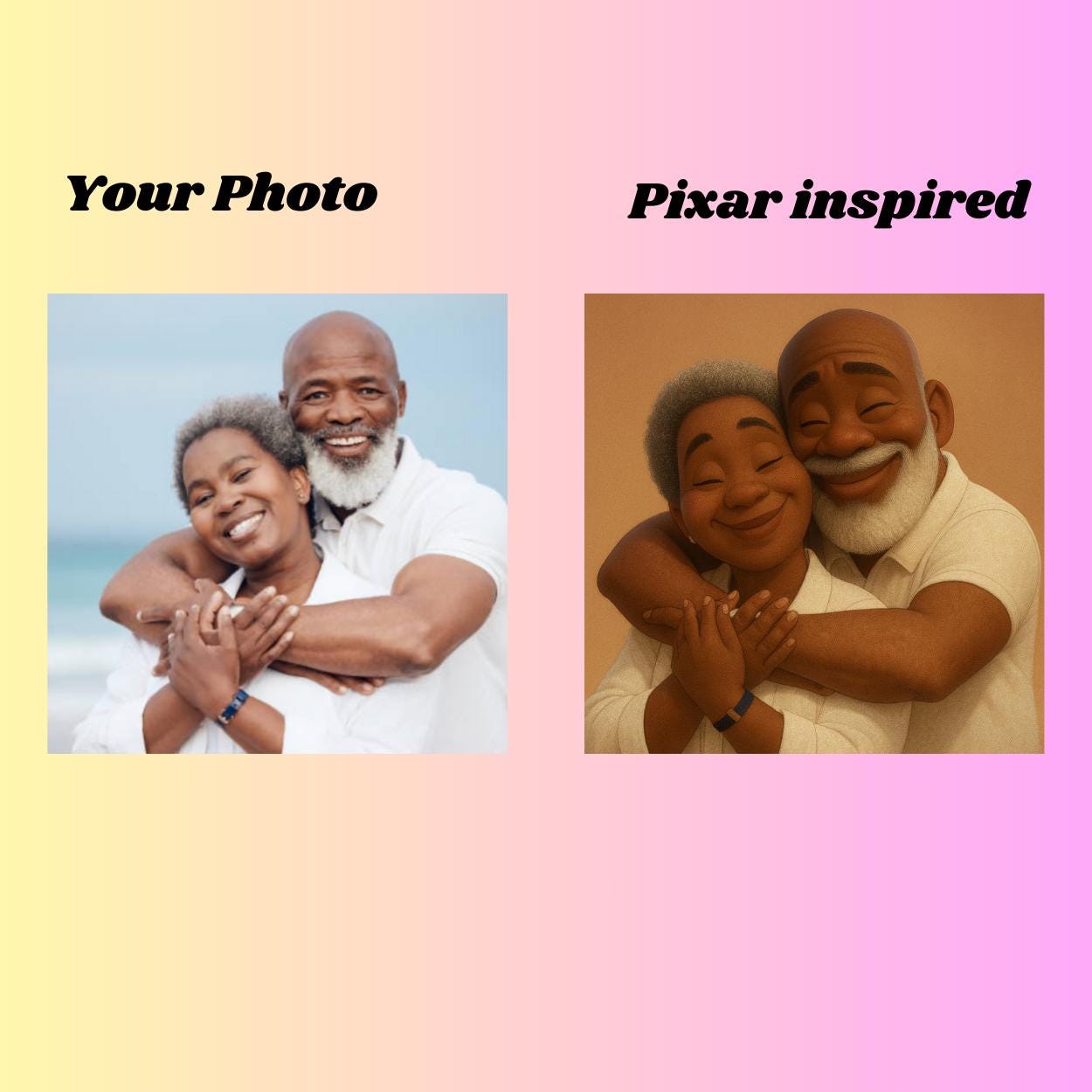 Custom Pixar®-Inspired Portrait – Turn Your Photo into Fun, Colourful Cartoon