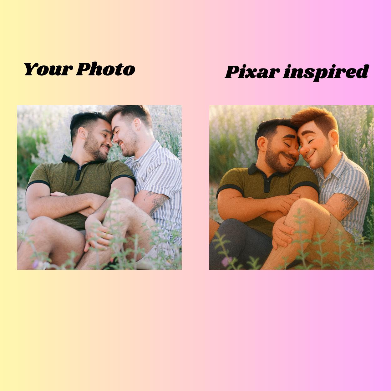 Custom Pixar®-Inspired Portrait – Turn Your Photo into Fun, Colourful Cartoon