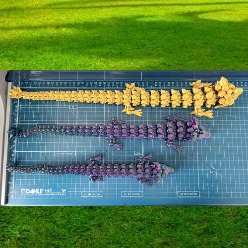 Iridescent Crystal Dragon – Articulated 3D Printed Fantasy Figurine (54 cm Long) custom sizes available