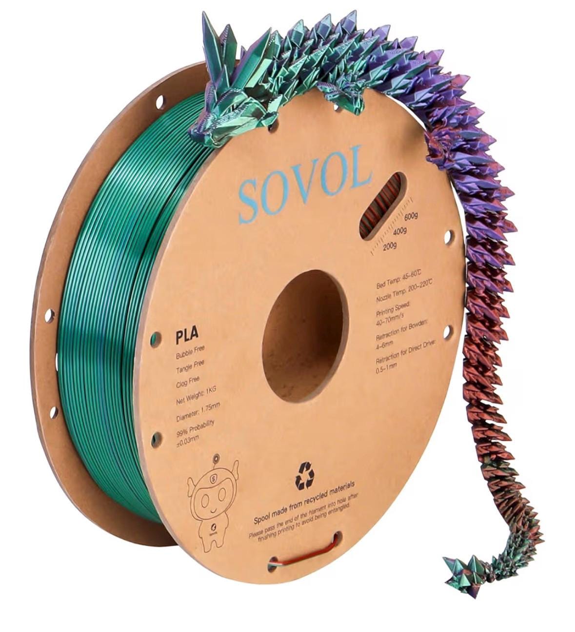 Iridescent Crystal Dragon – Articulated 3D Printed Fantasy Figurine (54 cm Long) custom sizes available