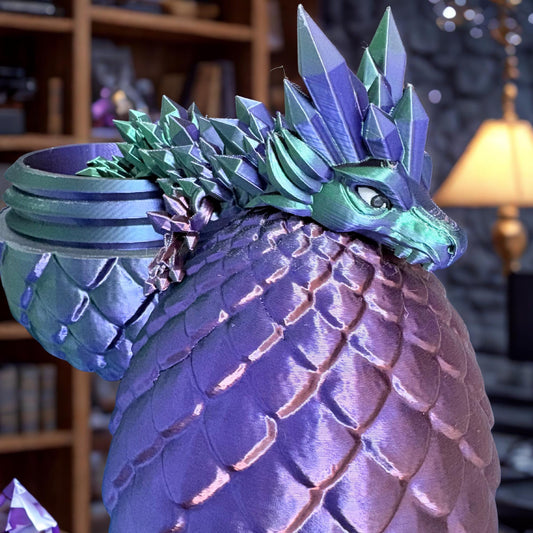 Iridescent Crystal Dragon – Articulated 3D Printed Fantasy Figurine (54 cm Long) custom sizes available
