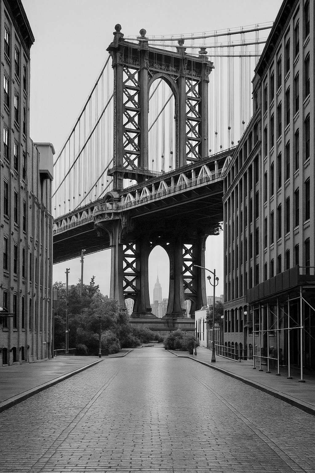 Empire State Through the Arch – Classic New York Black & White Wall Art