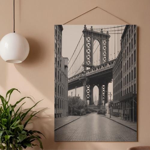 Empire State Through the Arch – Classic New York Black & White Wall Art