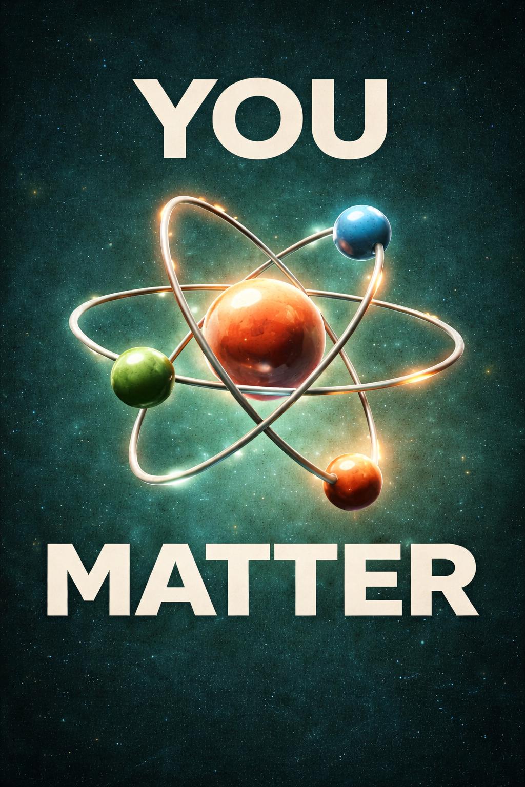 YOU MATTER Poster | Science Pun Gift | Nerd Wall Art | Physics Joke Decor | Geek Gift for Scientist | STEM Office Art | Chemistry Atom Print