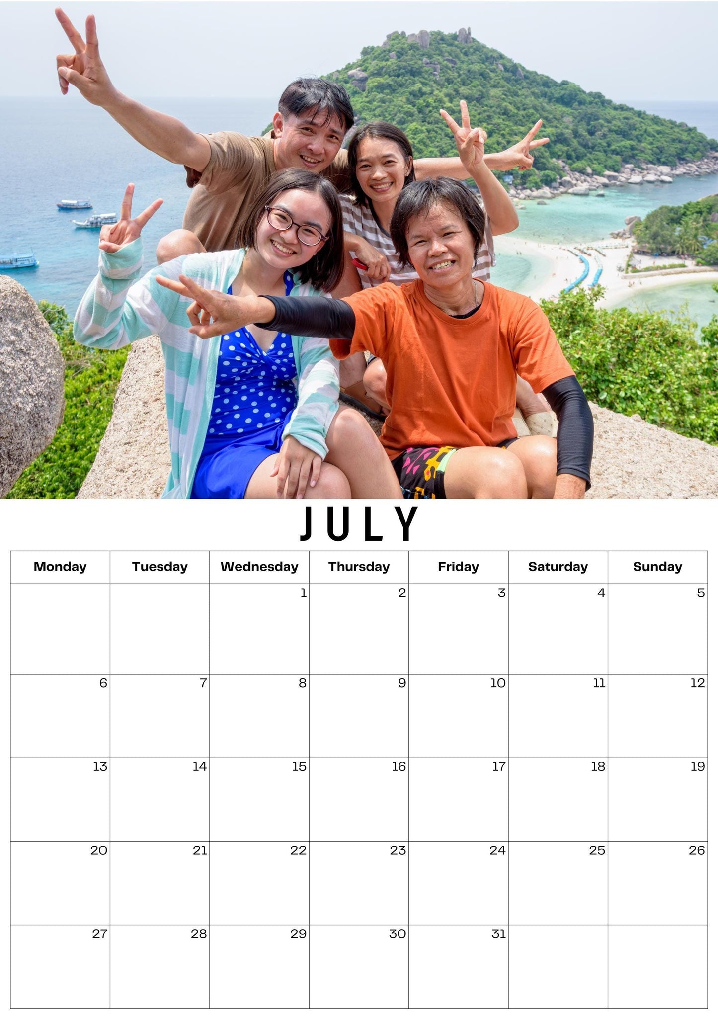 Custom Photo Calendar: Personalised Keepsake Gift