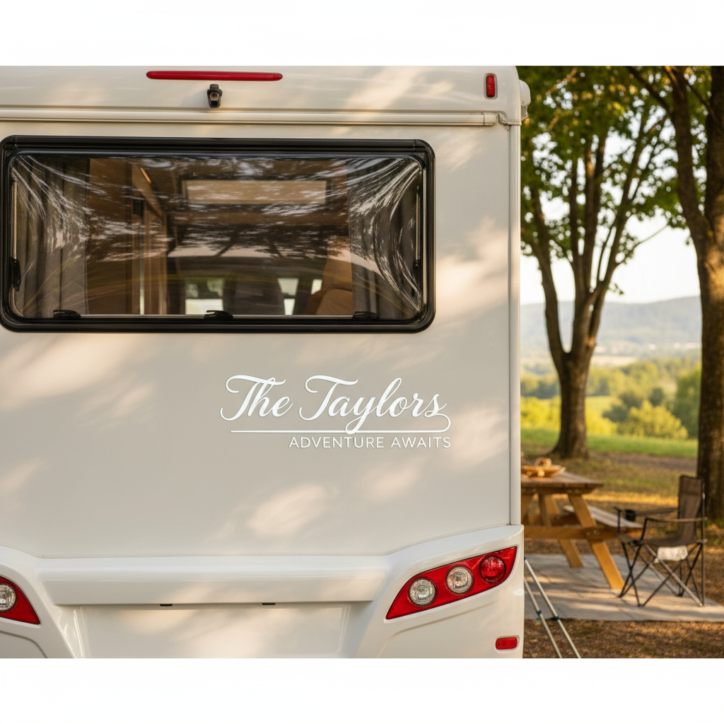 Personalised Motorhome Decal in Scenic Setting